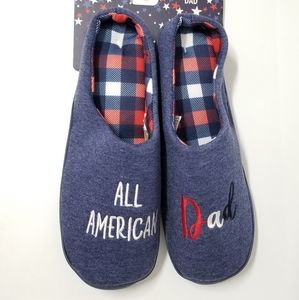 Family Slippers ALL AMERICAN DAD Mule Slip-on Lounge Slippers XL 13 NWT